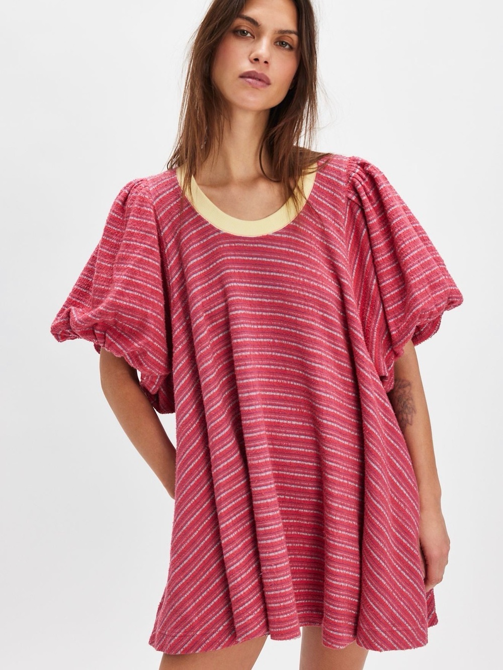 Free People Hudson Pullover Red Combo
